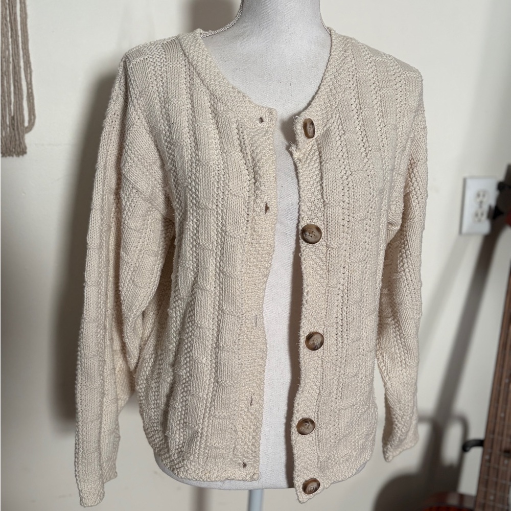 Vintage Cream Knit Cardigan